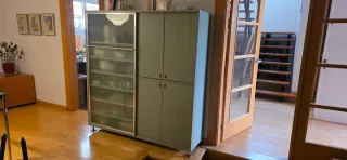 Armario de diseño verde y plateado