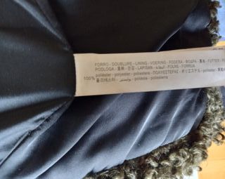 Abrigo pelo rizado capucha T-XS