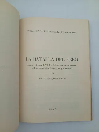 Libro La batalla Ebro firmado autor Guerra civil