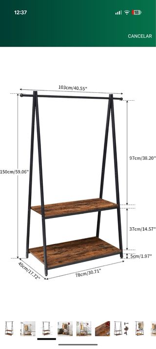 Perchero Ibuyke Negro/Marrón