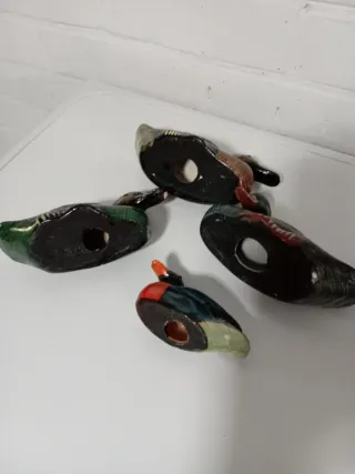 Lote 4 Patos Cerámica Decorativos