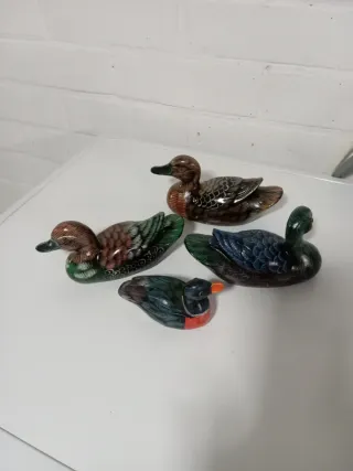 Lote 4 Patos Cerámica Decorativos