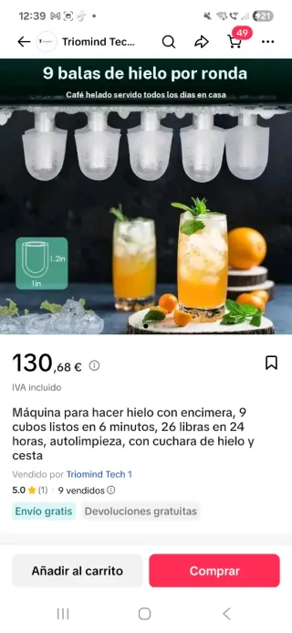 Máquina de Hielo Triomind Tech 1