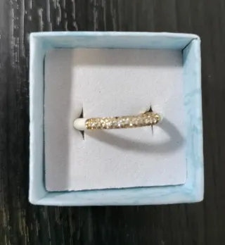 Pulsera perlas y anillo ajustable dorado