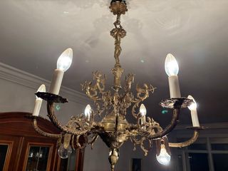 Lámpara colgante de techo dorada