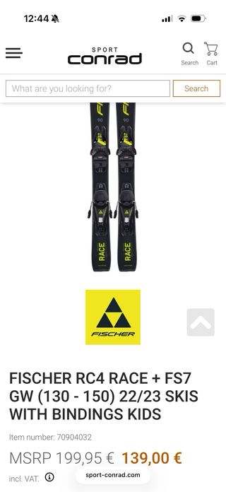 Esquís Fischer Race + Botas Infantil