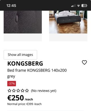 Cama KONGSBERG 140x200 Gris