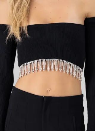Top Zara con pedrería