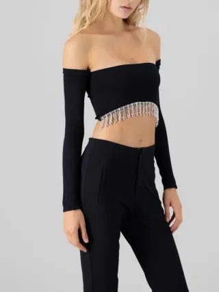 Top Zara con pedrería