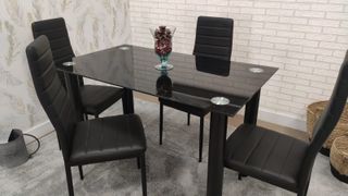 Mesa Comedor Cristal templado + 4 Sillas NUEVO