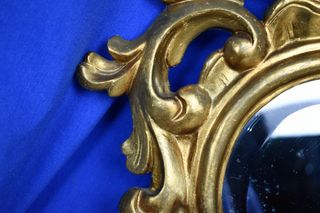 Espejo antiguo dorado madera balsa