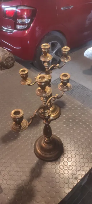 Coppia candelabri in ottone