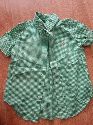 Camisa Ralph Lauren cuadros verde y blanco