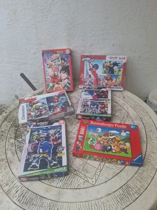 Lote Puzzles Dragon Ball, Sonic, Mario