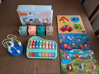 Lote Juguetes Bebé: Piano, Bloques, Puzzles