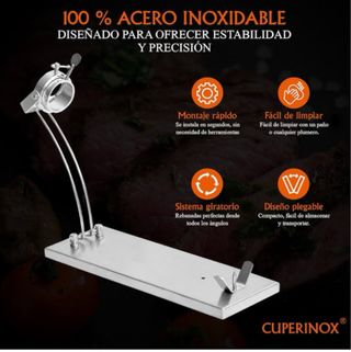 Lote Jamonero Acero Inox. + Cuchillos