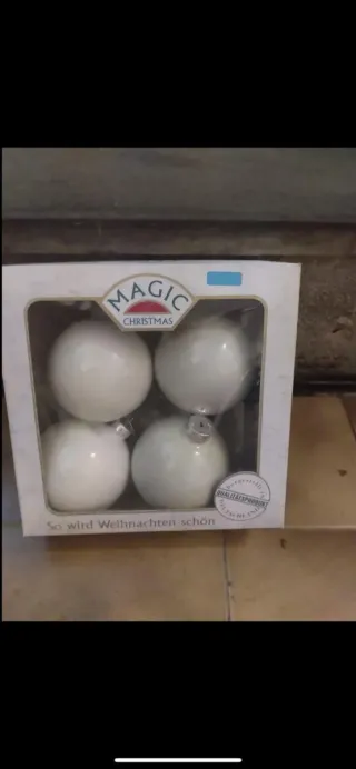 Set 4 Palle Natale Bianche