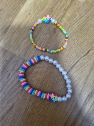 Pulseras Arcoíris con Flores Sonrientes