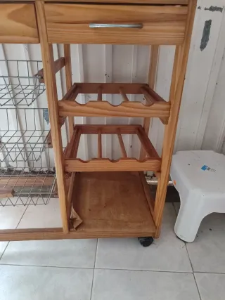 Mueble auxiliar cocina madera y metal