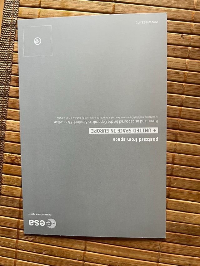 Postales con imágenes satélite. Agencia espacial E