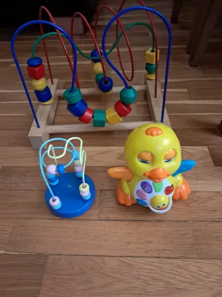 Lote 3 Juguetes Bebé: Pato y Aro Cuentas