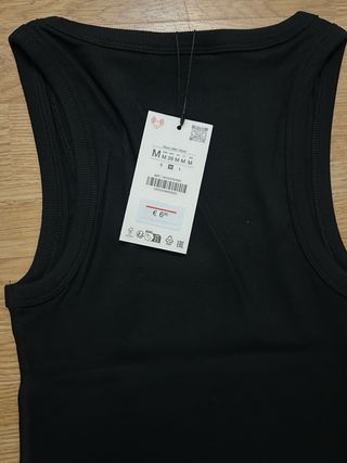 Camiseta tirantes Zara M negra