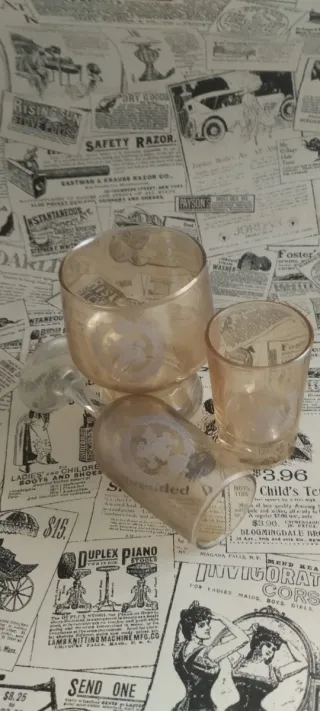 Juego de vasos de vidrio transparente,escudo del Z
