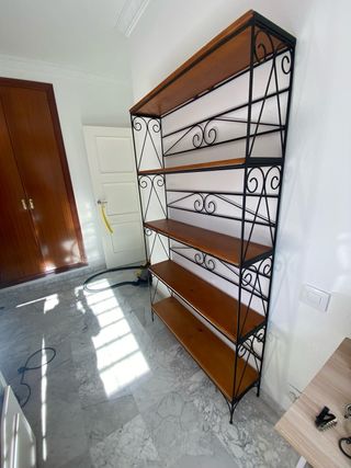 Estantería forja y madera 5 baldas