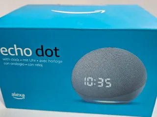 Amazon Echo Dot con orologio grigio