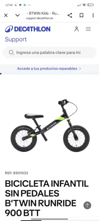 Bicicleta sin pedales B'TWIN. Decathlon 12 pulgada
