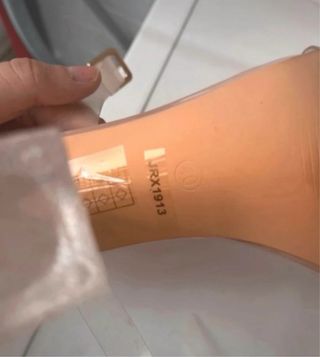 Sandalias de tacón transparente beige