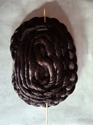 Moño Fallera Castaño Oscuro 23cm×17cm  pelo natura