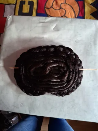 Moño Fallera Castaño Oscuro 23cm×17cm  pelo natura