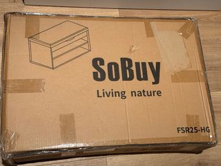 Zapatero SoBuy blanco y gris con asiento