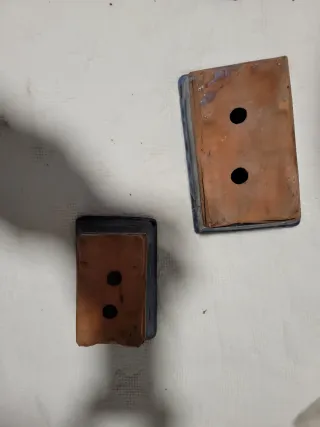 2 tiestos bonsai cerámica azul y marrón