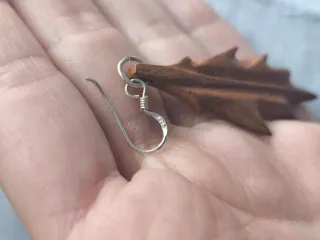 Pendiente hoja madera y plata 925