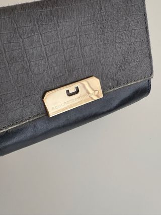 Bolso Adolfo Domínguez Piel Negro Gris