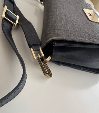 Bolso Adolfo Domínguez Piel Negro Gris