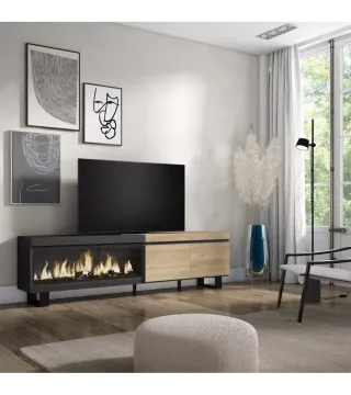 Mueble TV con Chimenea
