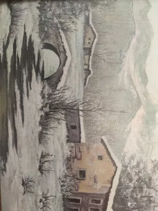 Dos Cuadros paisaje casitas