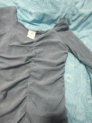 Body niña con brillos y fruncido