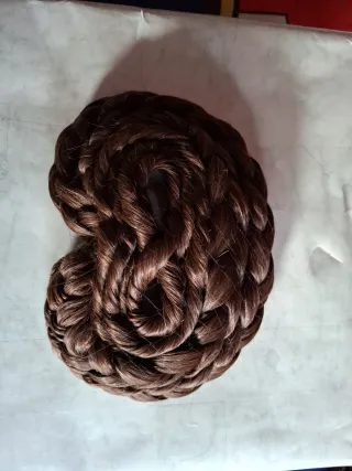 Moño pelo fallera castaño natural castano medio