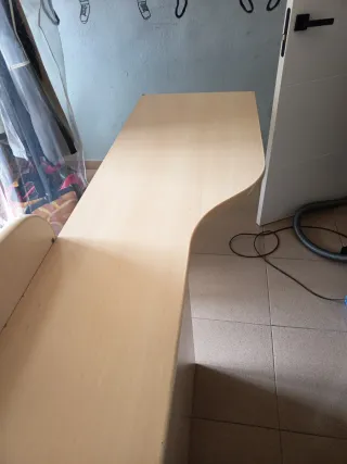 Conjunto juvenil:cama, mesita, escritorio, estante