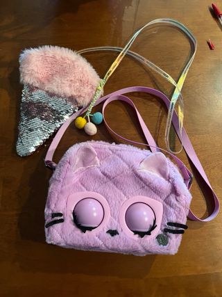 Bolso infantil lentejuelas y peluche