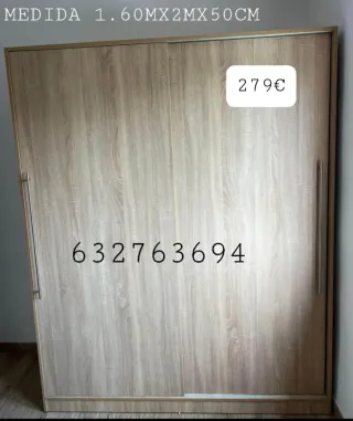 Armario corredero 1.6m x 2m x 50cm