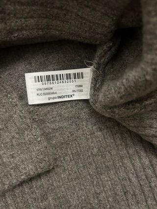 Jersey Zara Gris Talla M