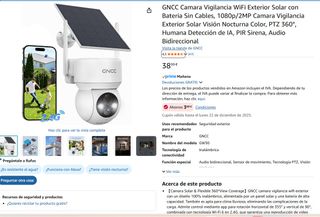 Cámara Vigilancia Exterior Solar GNCC