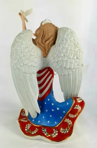 Ángel Patriótica porcelana God Bless América Lenox