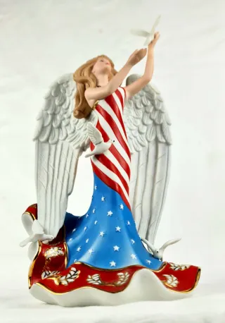 Ángel Patriótica porcelana God Bless América Lenox