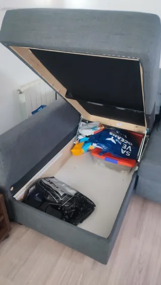 Sofá modular chaise longue con almacenaje